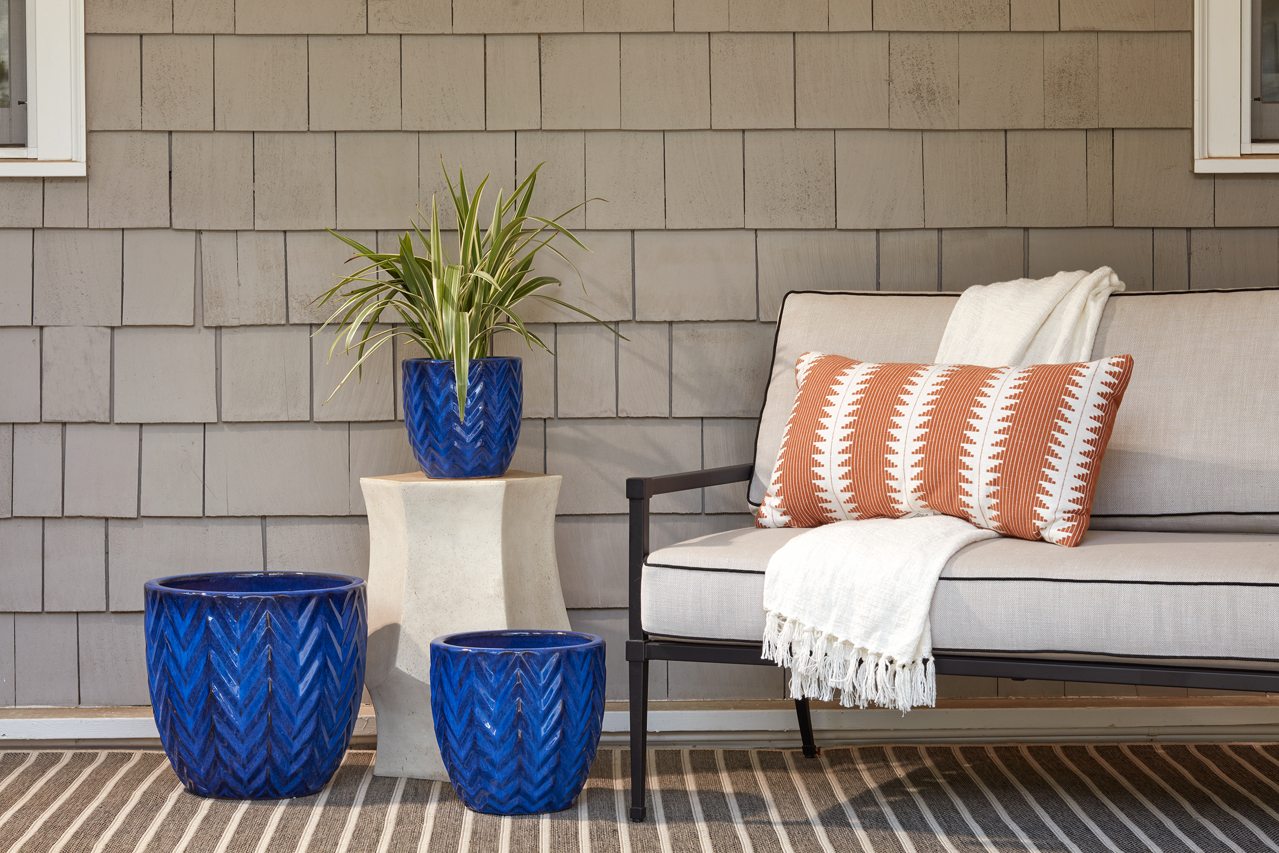 Michael Carr Designs blue glazed pottery collection