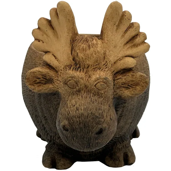 CHG Cement Moose Planter Light Brown