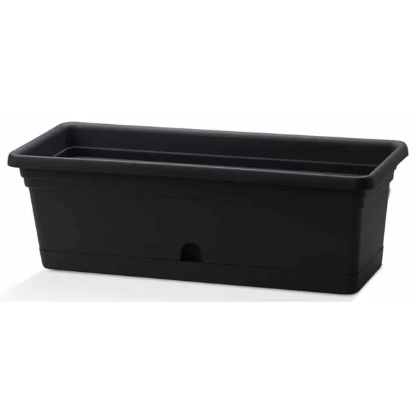 Crescent 16"x8" Emma Rectangle Planter Black