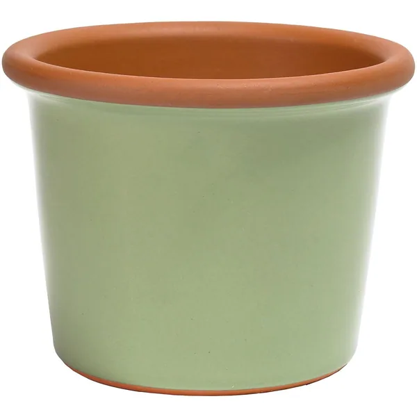 Deroma 3.39" Glazed Cylinder Flower Pot Sage