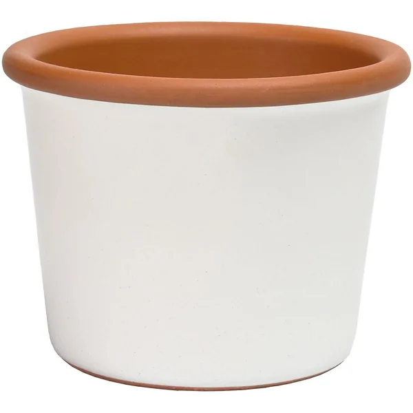 Deroma 5.51" Glazed Cylinder Flower Pot White