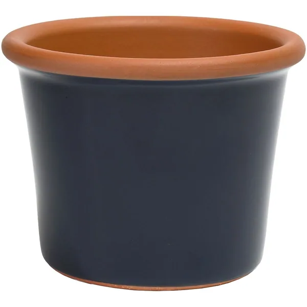 Deroma 7.56" Glazed Cylinder Flower Pot Navy
