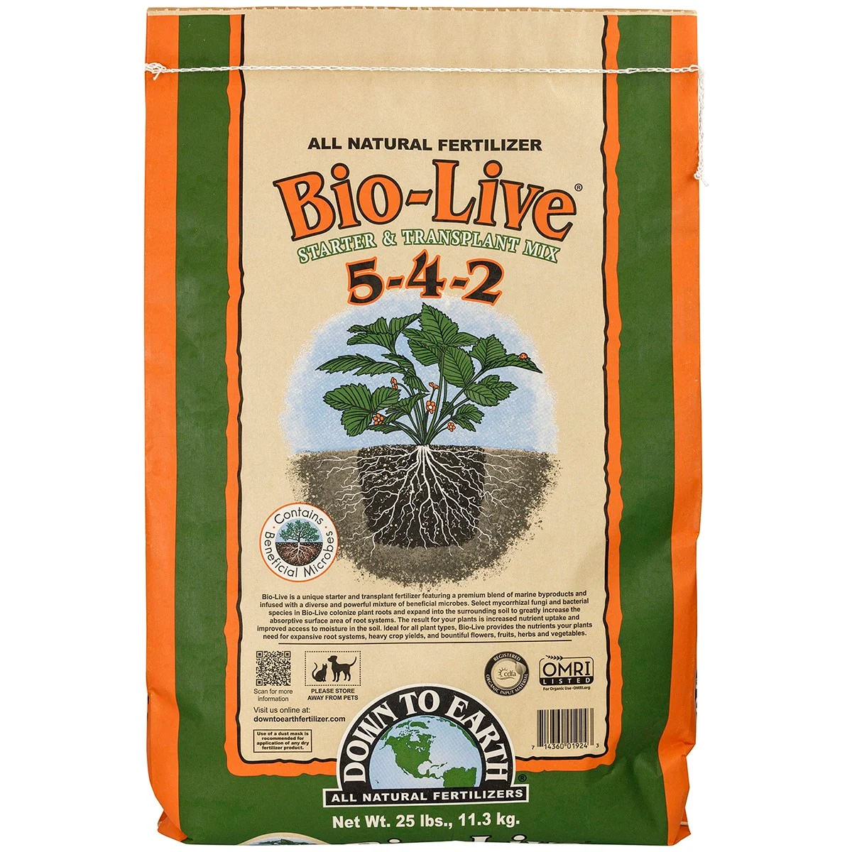 Down to Earth Fertilizer Bio Live 5-4-2 with Myco OMRI - Image 2