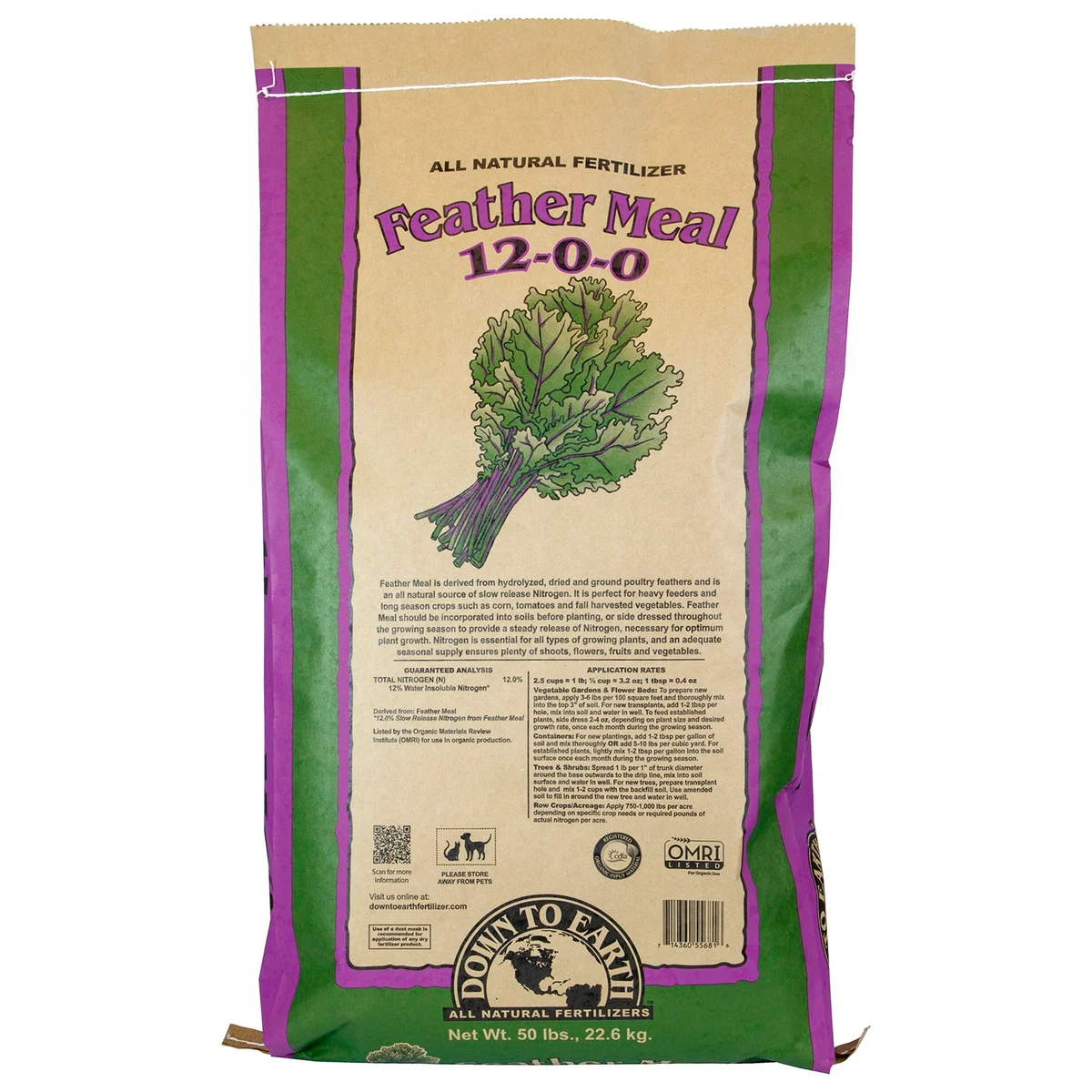 Down to Earth Fertilizer Feather Meal 12-0-0 - Image 2