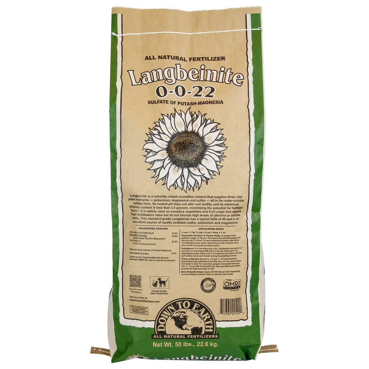 Down to Earth Fertilizer Langbeinite Kmag 0-0-22 OMRI - Image 2