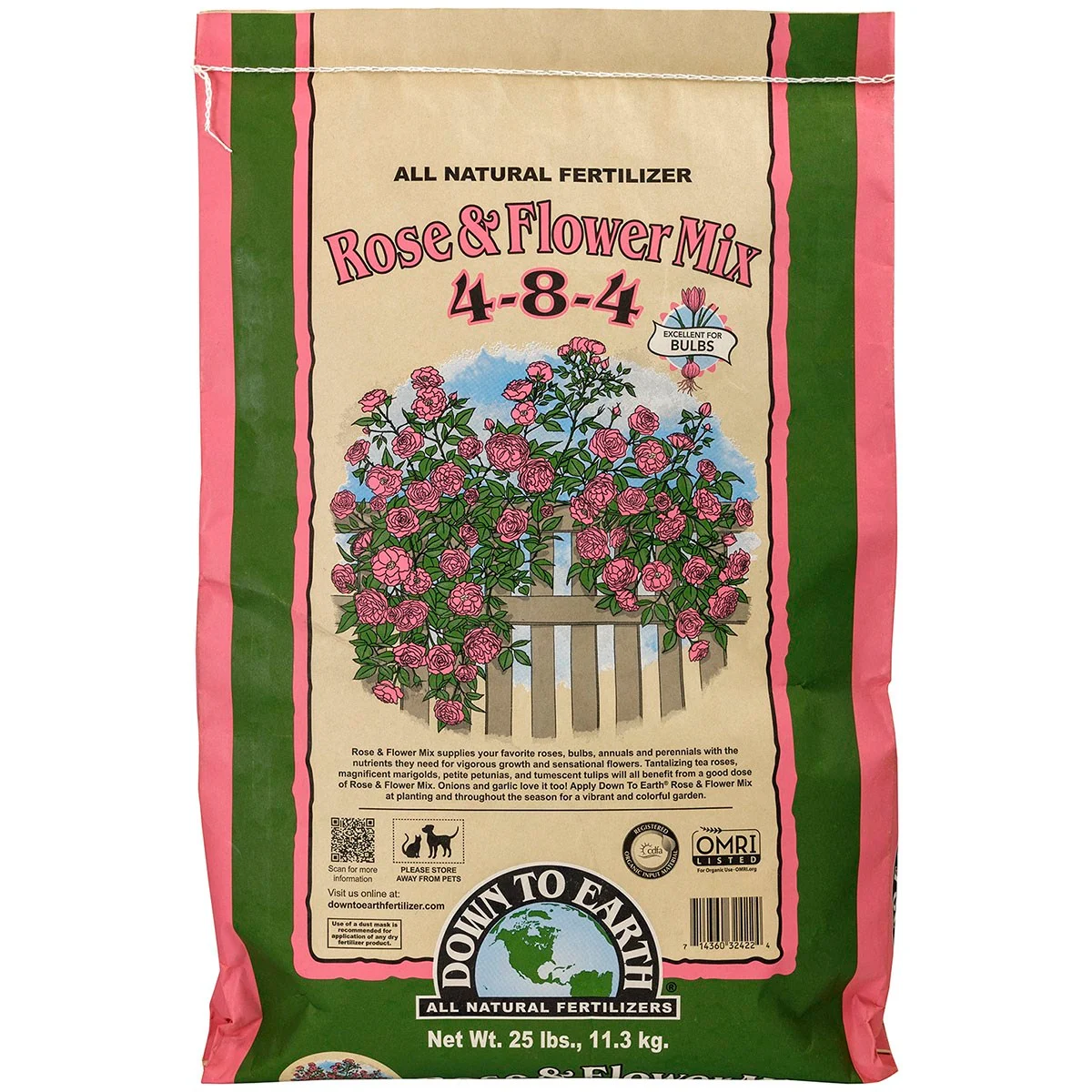 Down to Earth Fertilizer Rose & Flower Mix 4-8-4 OMRI - Image 2