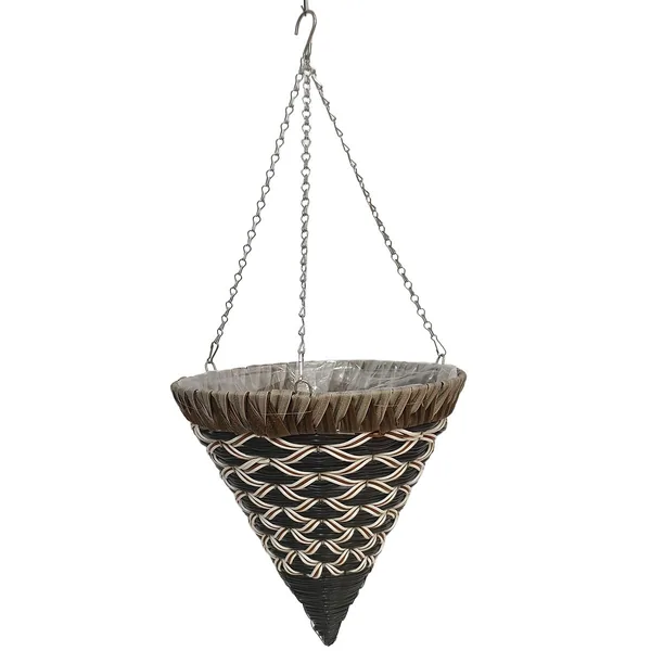 Gardener Select 14" Plastic Cone Hanging Basket Brown, Black, White
