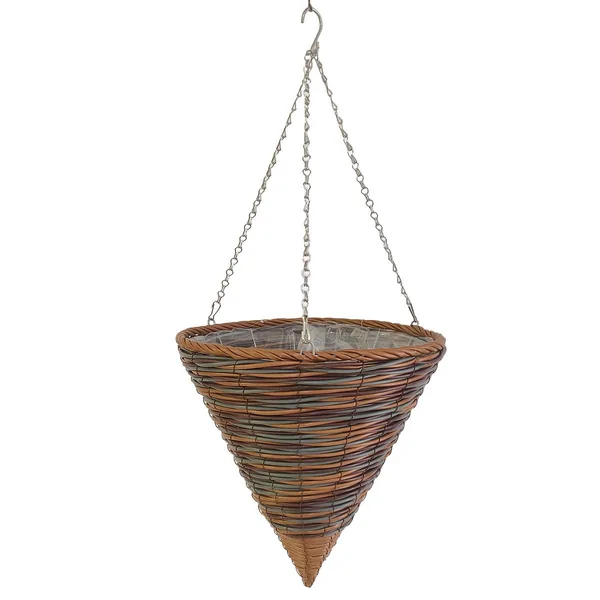 Gardener Select 14" Plastic Cone Hanging Basket Orange, Grey, Dark Red