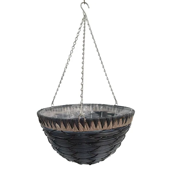 Gardener Select 14" Plastic Round Hanging Basket Dark Blue, Black, Brown