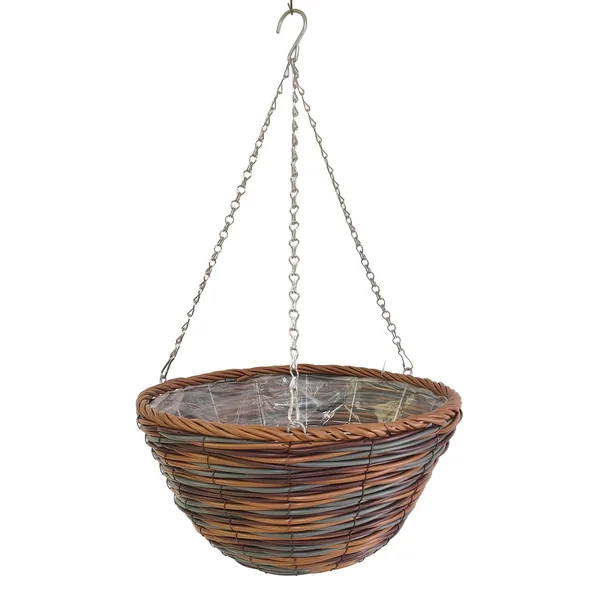 Gardener Select 14" Plastic Round Hanging Basket Orange, Grey, Dark Red