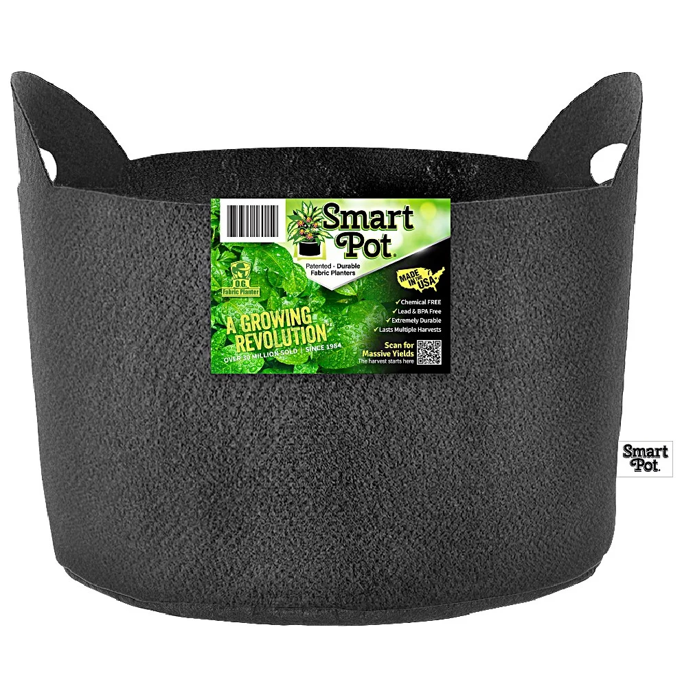 High Caliper Smart Pot, Black with Handles - Image 4