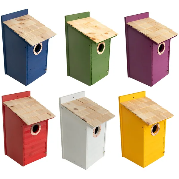 LAKE & CABIN Promotional WOODLAND SERIES Colorful Assorted Bluebird Houses