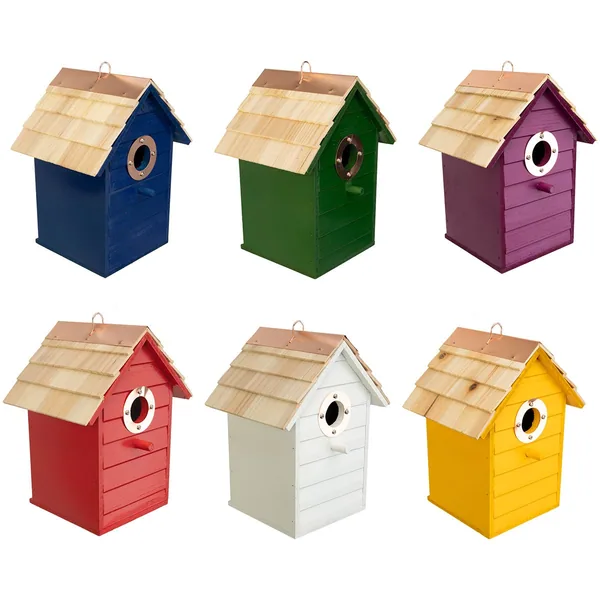 LAKE & CABIN Promotional WOODLAND SERIES Colorful Assorted Wren/Chickadee Houses