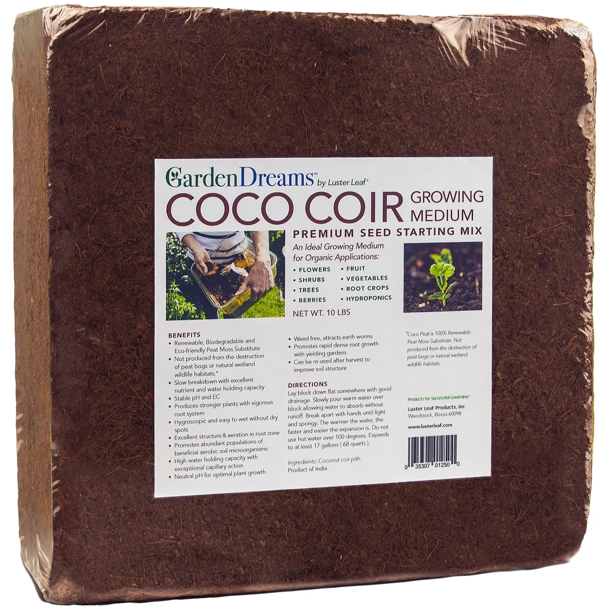 Luster Leaf Coco Coir Brick - Image 3