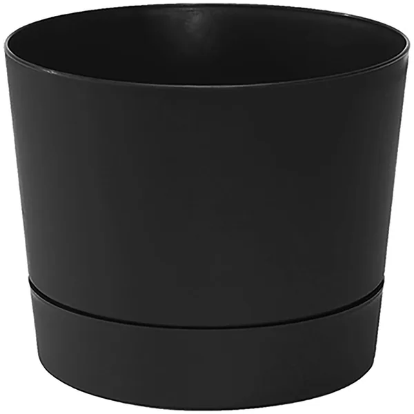 Majestic 4.5" Low Profile Planter Black Matte Finish with Tray