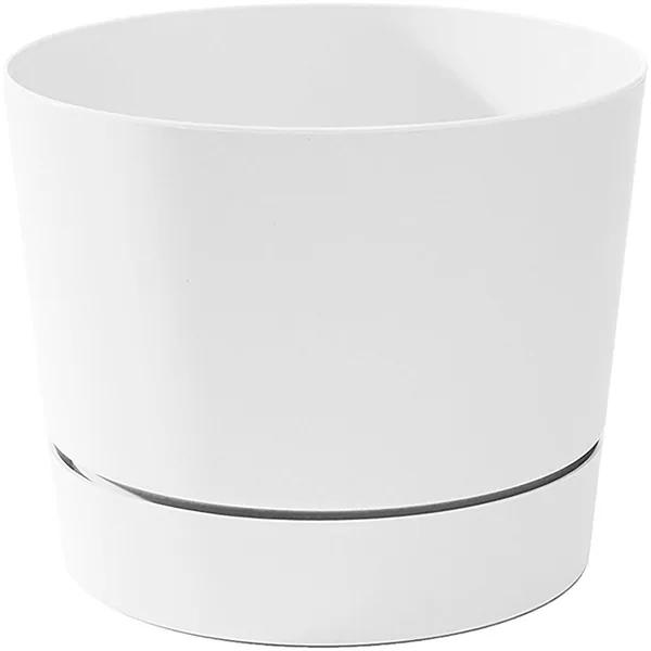 Majestic 8.5" Low Profile Planter White Matte Finish with Tray