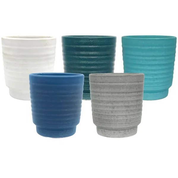 MCarr 12pc Ribbed Planter Set Asst Colors