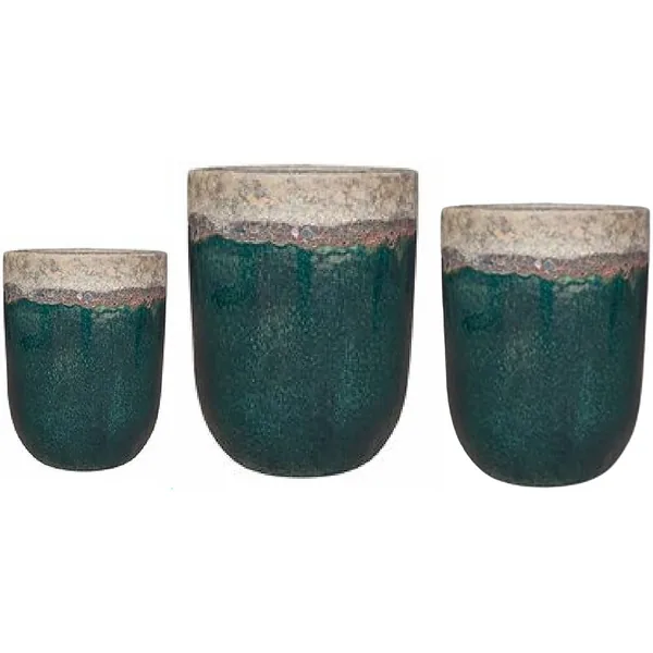 MCarr 12PC Tall Round Plt Volcanic Fall Green