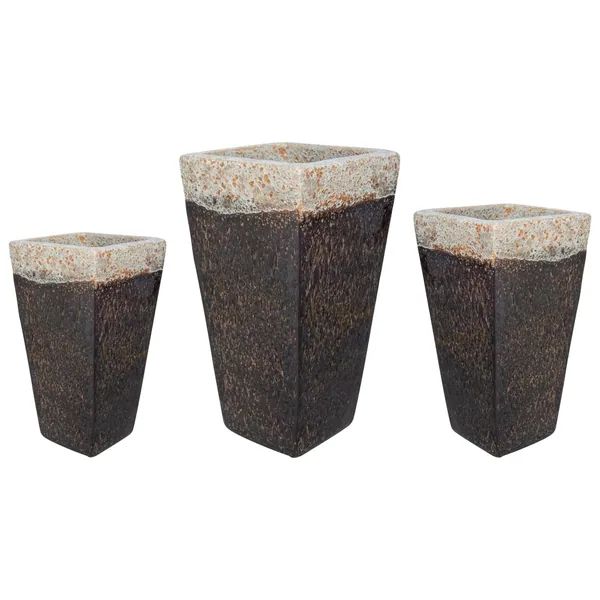 MCarr 15pc Tall Smooth Planter Pallet Volcanic Falling Brown