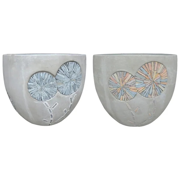 MCarr 24pc Light Cement Floral Mosaic Planter Pallet