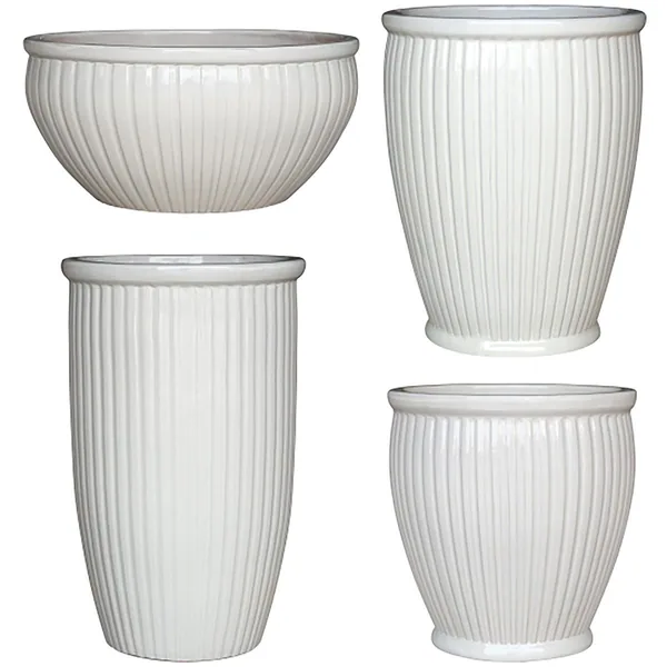 MCarr 26pc Glazed Mixed Planter Pallet Assortment Light Cream