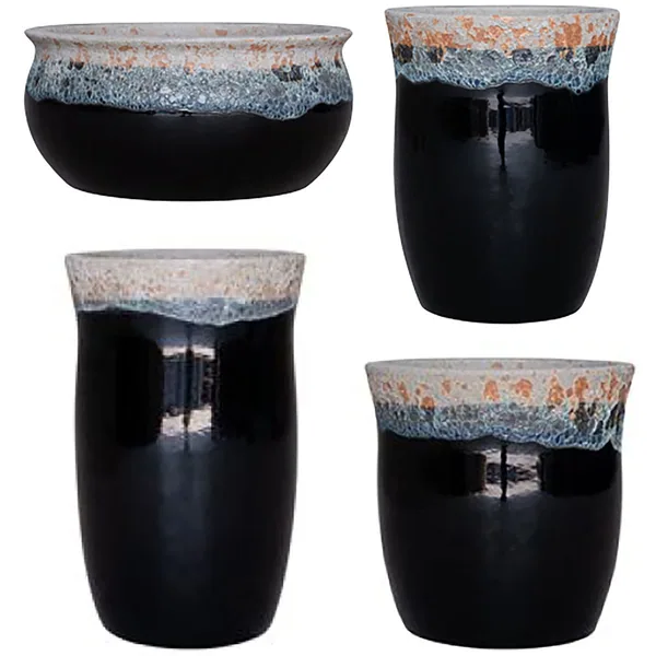 MCarr 26pc Volcanic Mix Planter Pallet Assortment Glossy Black