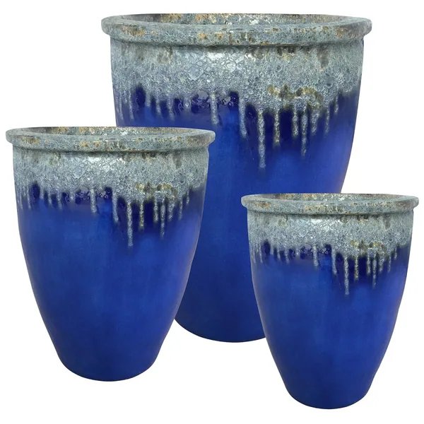 MCarr 6pc Large Rim Planter Pallet Volcanic Admiral Blue