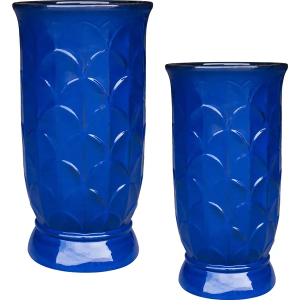 MCarr 8pc Tall Scallop Planter Pallet Admiral Blue