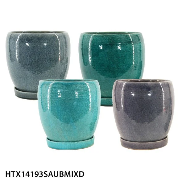 MCarr Round Egg Pot W/Saucer Mix Colors - Image 4
