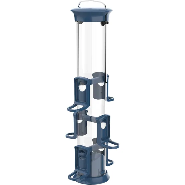 Natures Way 1.2qt Small Seed Plastic Tube Feeder Blue