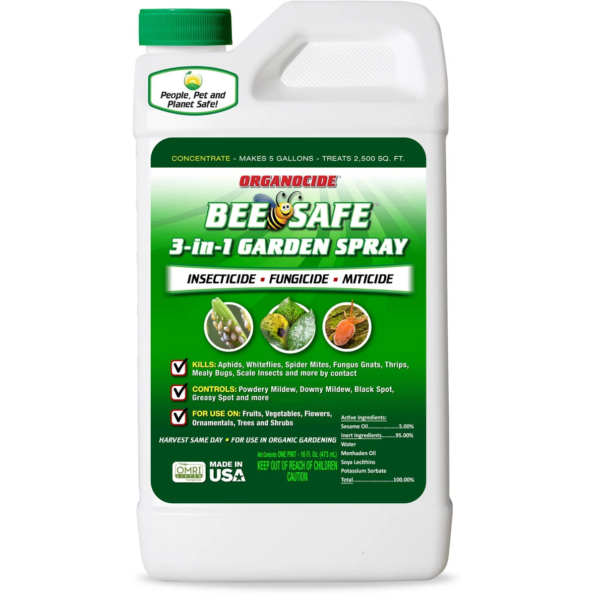 Organocide Bee Safe 3-in-1 Garden Spray Concentrate - 32 oz
