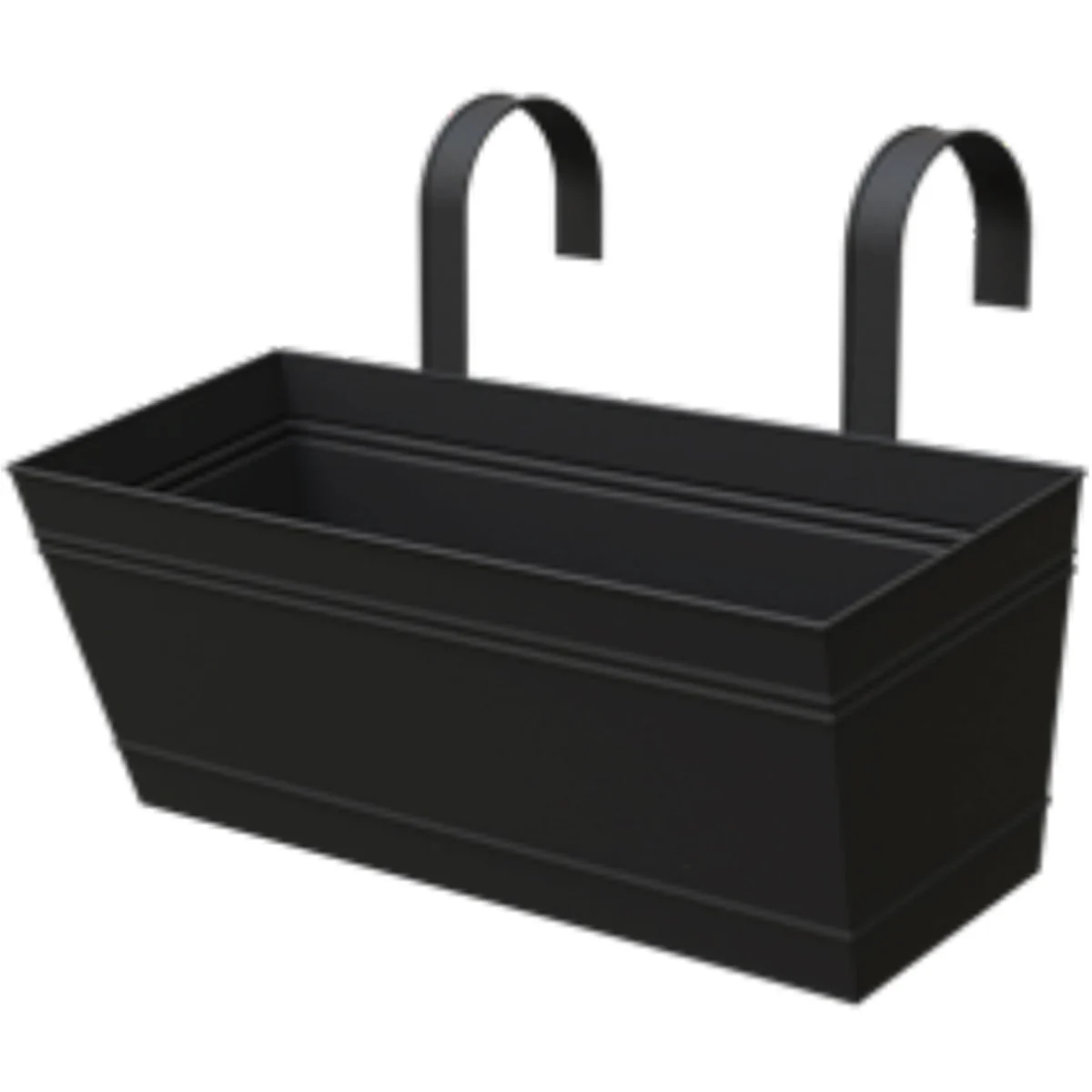 Panacea Over the Rail Metal Planter Matte Black - Image 2