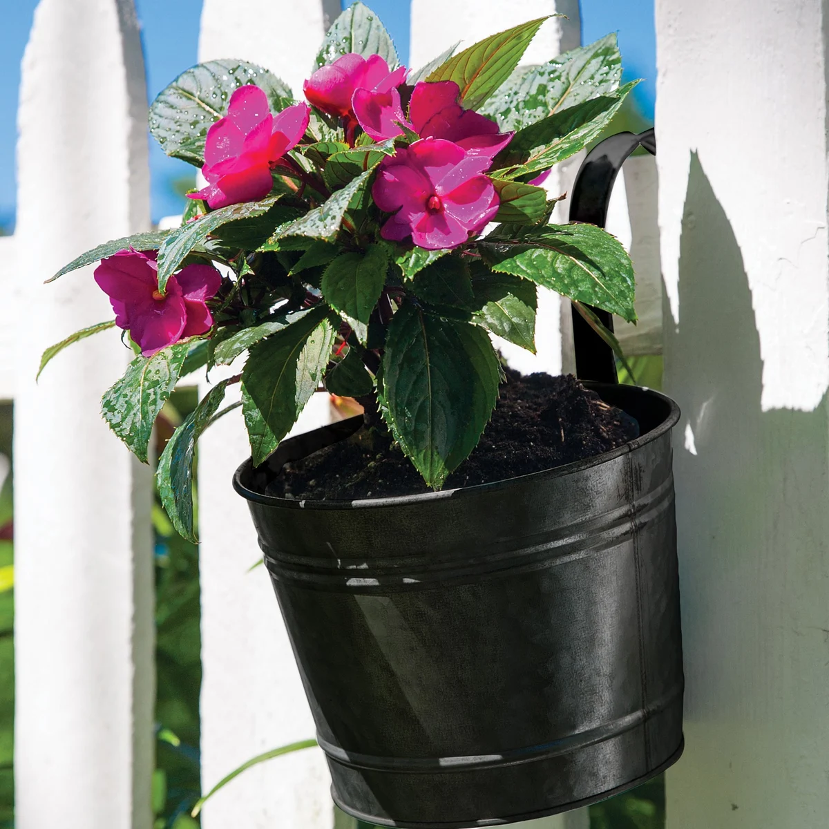 Panacea Over the Rail Metal Planter Matte Black - Image 3