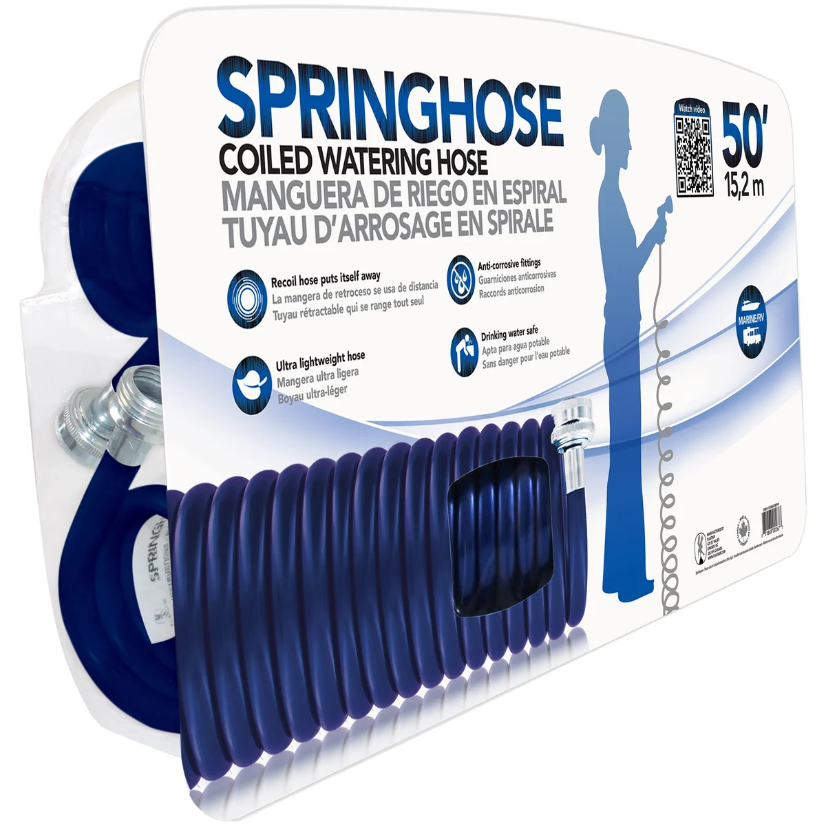 Plastair Springhose W/ Nozzle Blue - Image 3