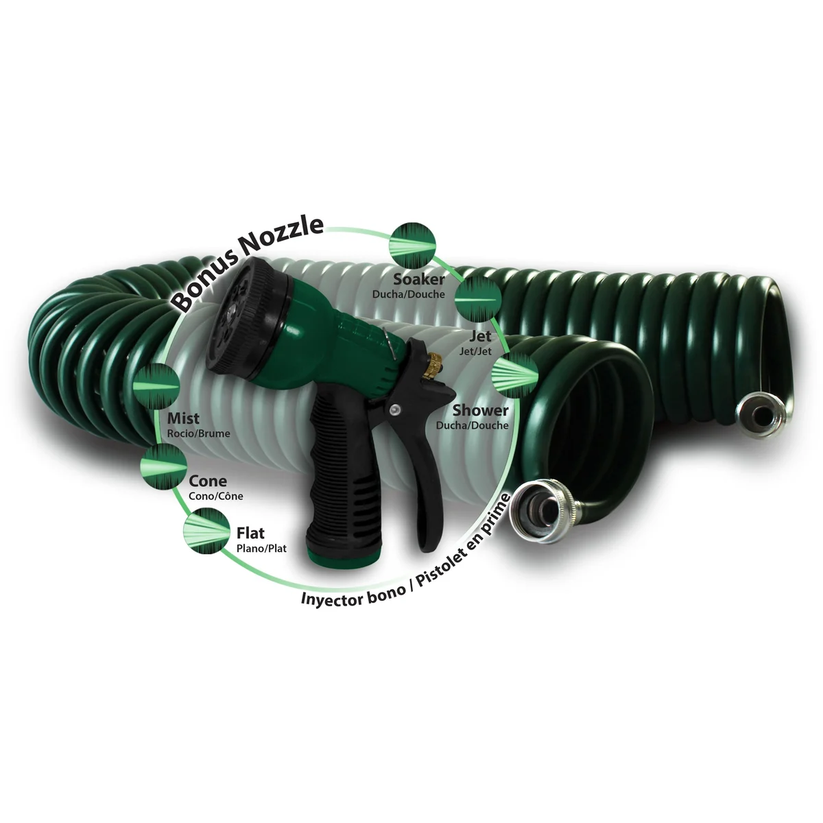 Plastair Springhose W/ Nozzle Hunter Green - Image 2