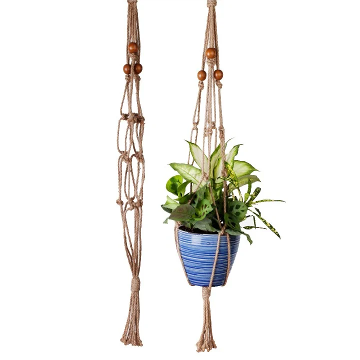 Primitive Beaded All Natural Plant Hanger - Image 2