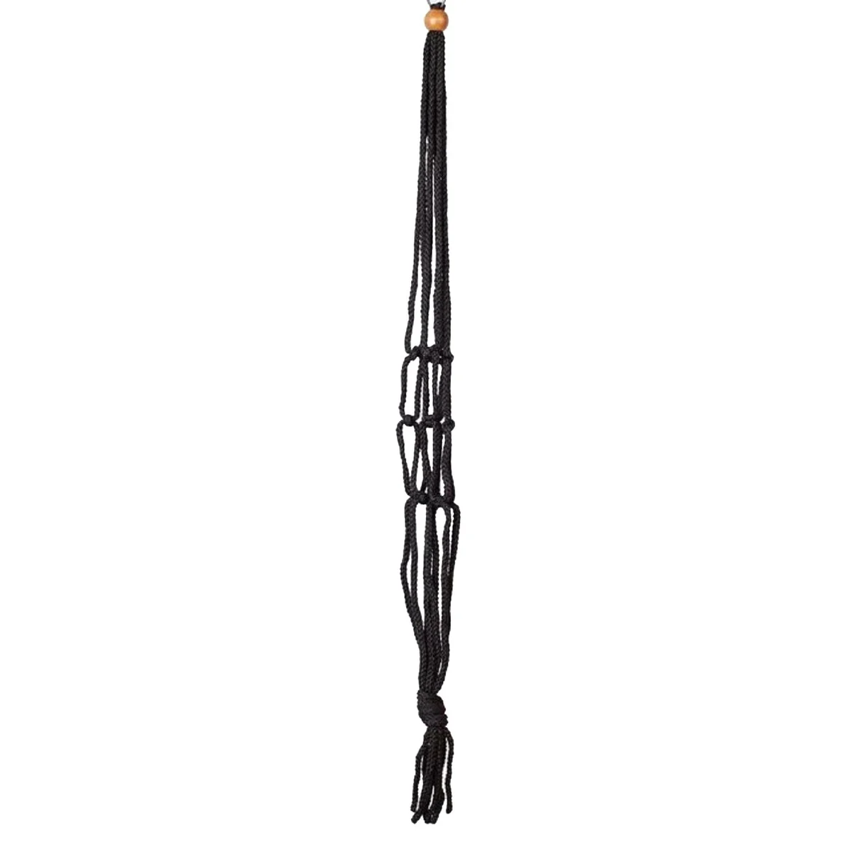 Primitive Black Macrame Plant Hanger - Image 2