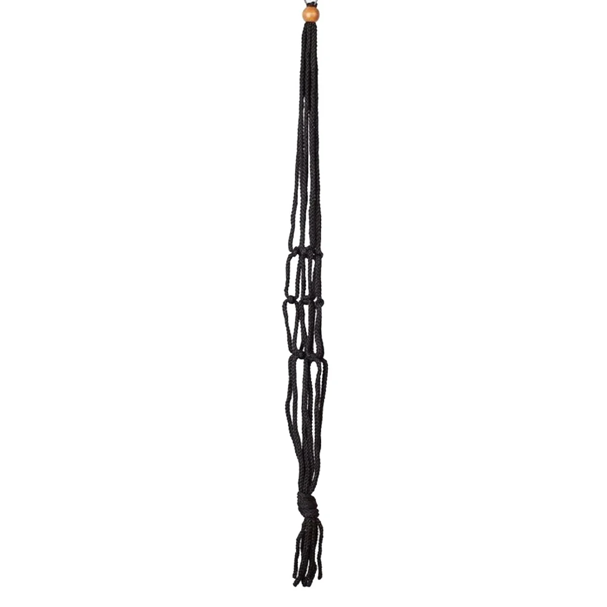 Primitive Black Macrame Plant Hanger - Image 3