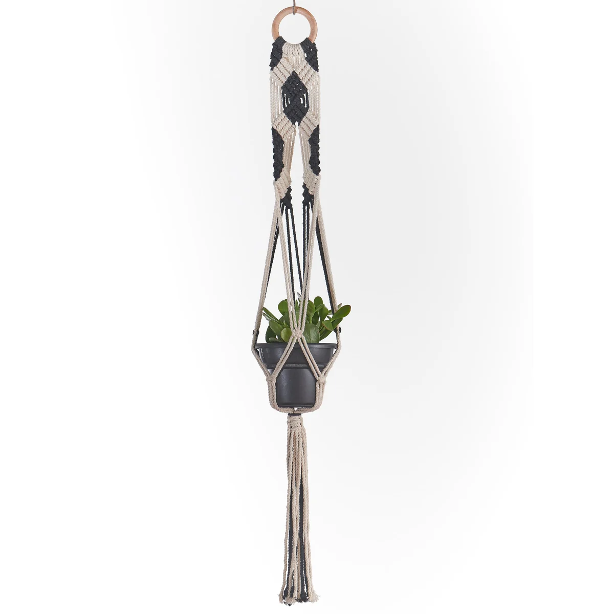 Primitive Black & White Plant Hammock - Image 2