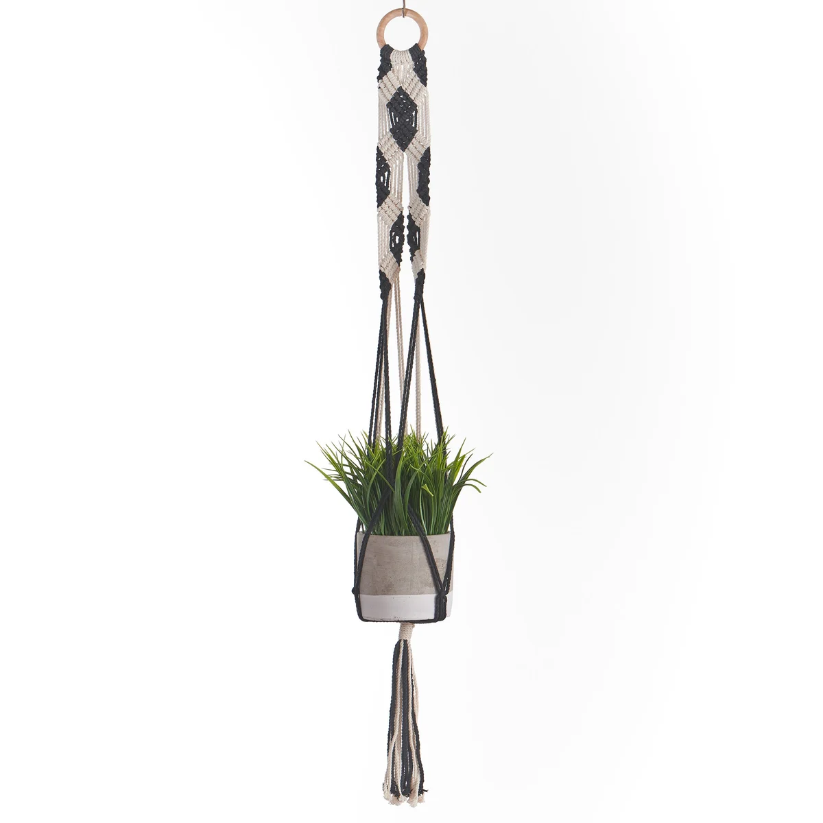 Primitive Black & White Plant Hammock - Image 3