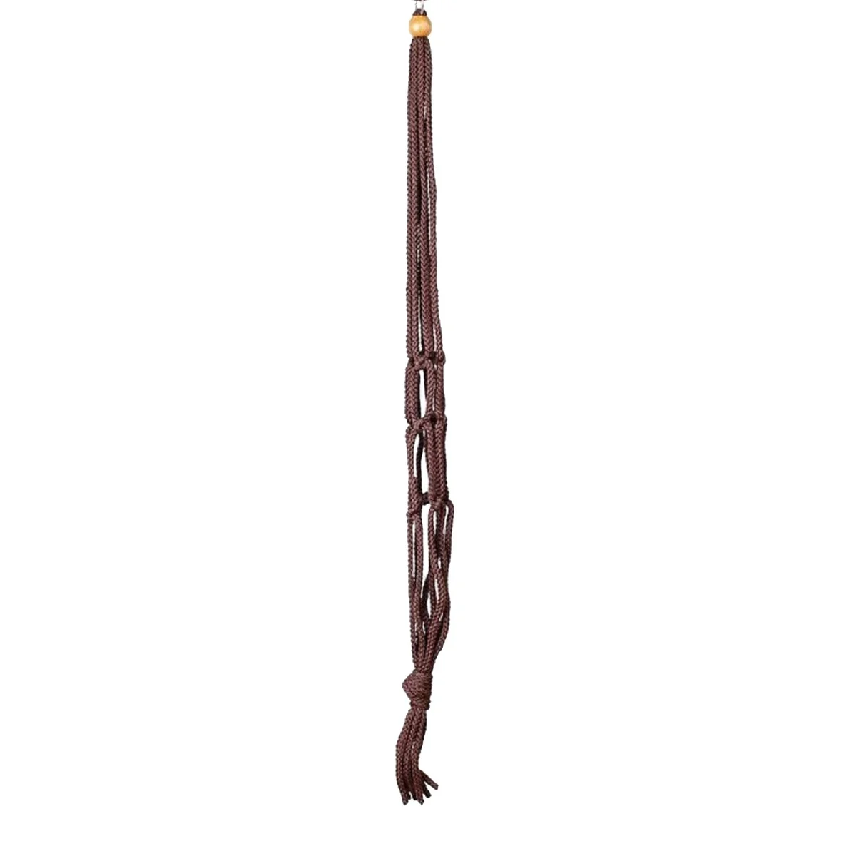 Primitive Dark Brown Macrame Plant Hanger - Image 3
