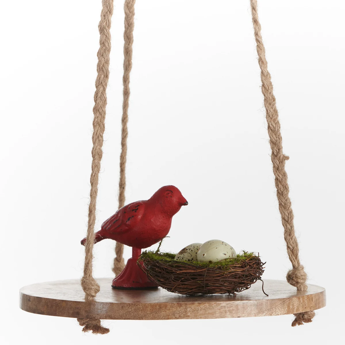 Primitive Hanging Wooden Round Jute - Image 3