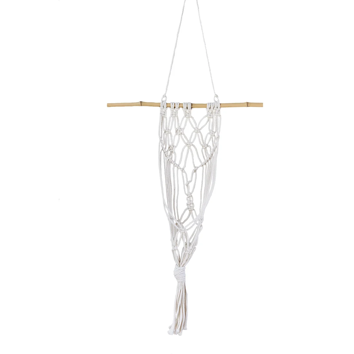 Primitive Macrame Wall Planter Antique White - Image 2