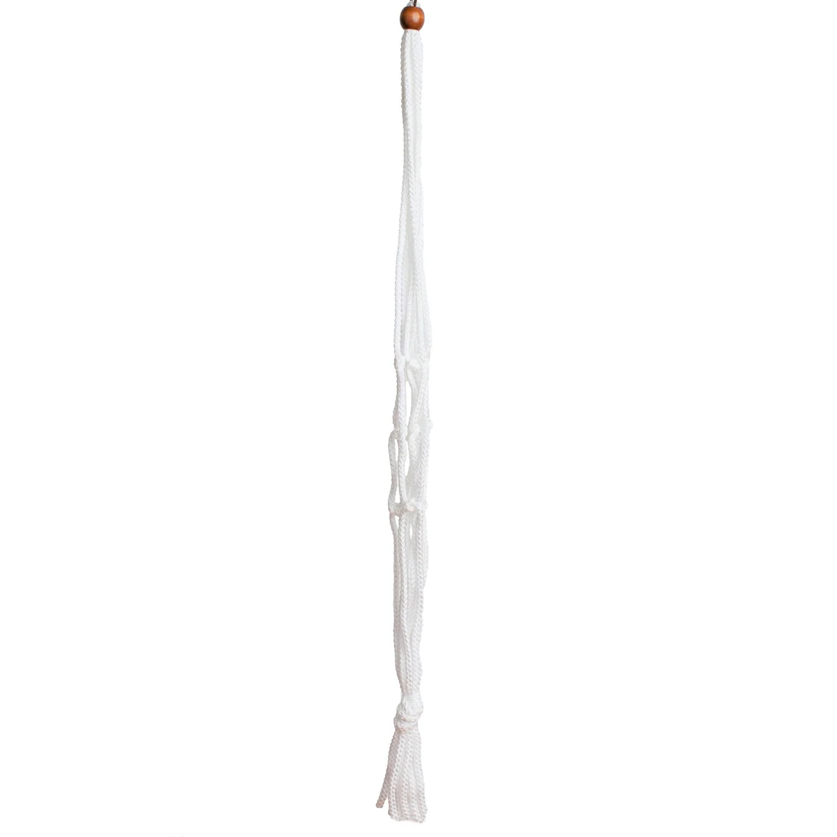 Primitive White Macrame Plant Hanger - Image 3