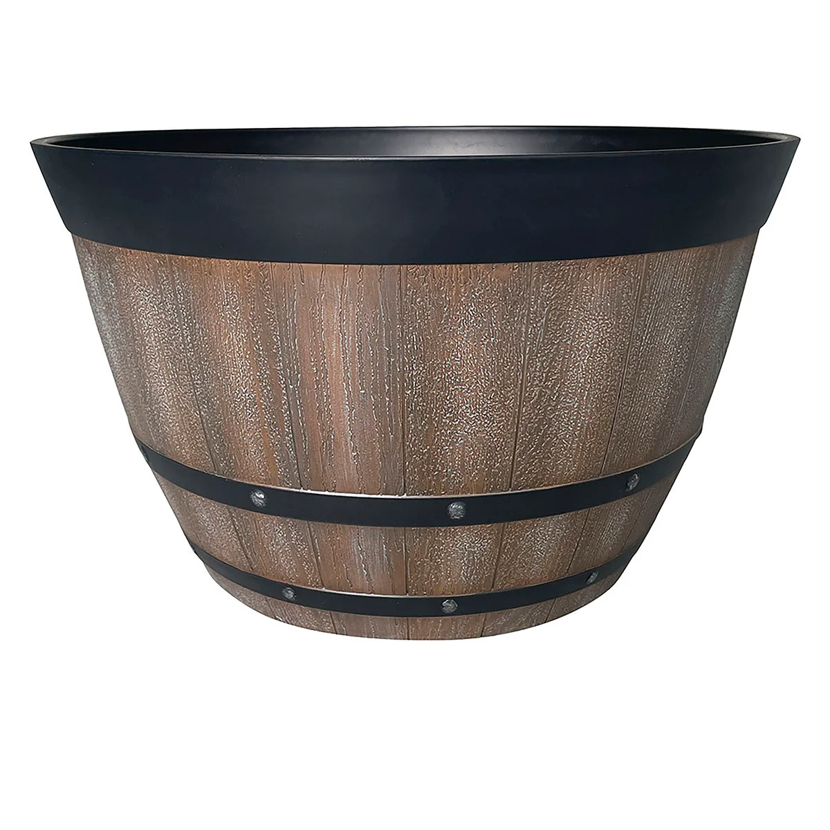 Southern Patio Pinot Barrel Planter Natural Oak - Image 3
