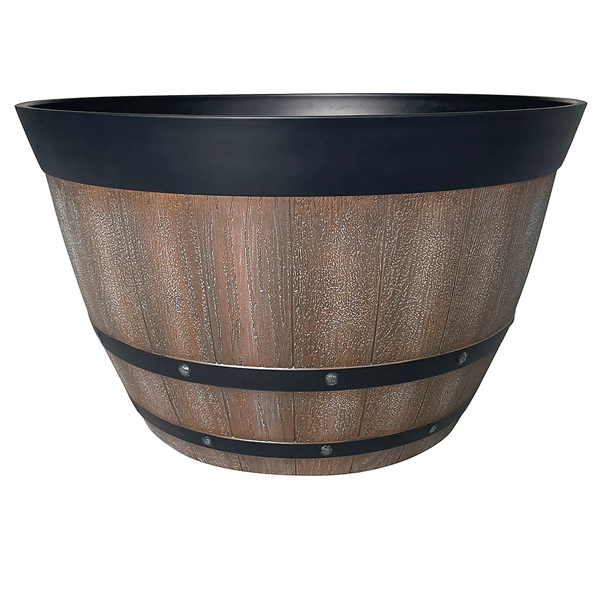 Southern Patio Pinot Barrel Planter Natural Oak - Image 2
