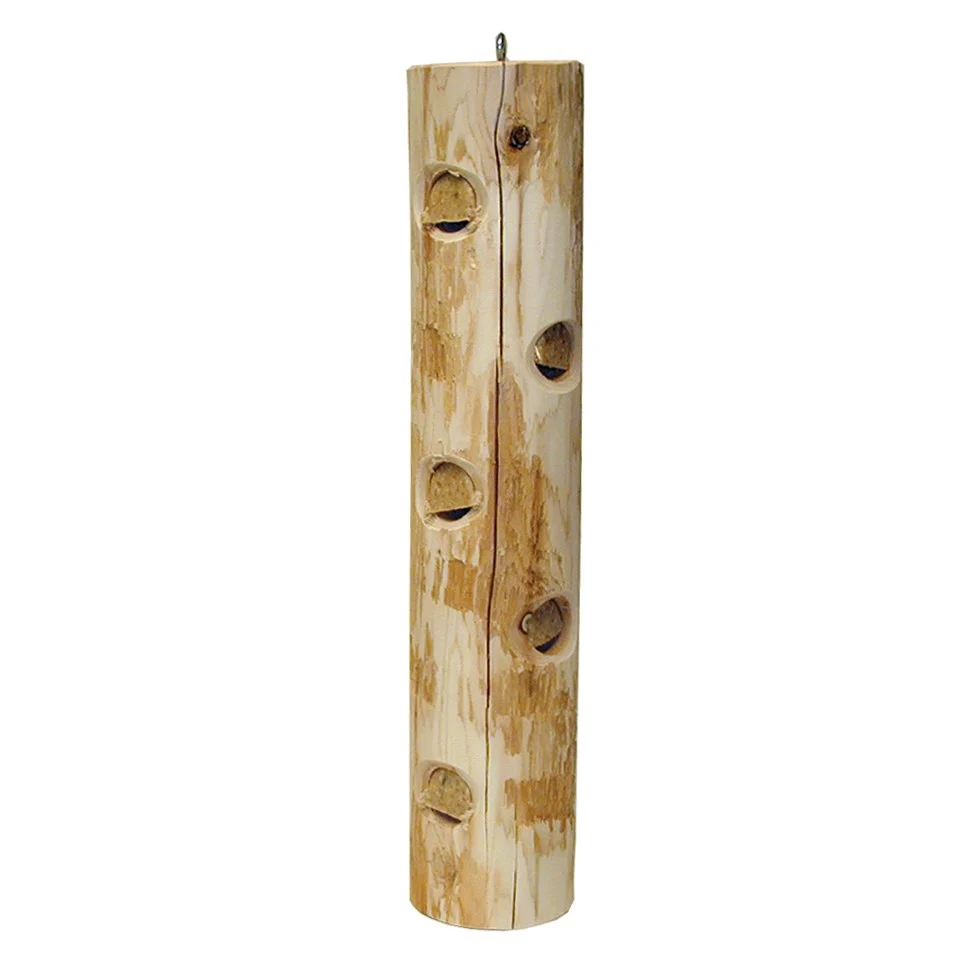 Stovall White Cedar Suet Post Log Feeder For Suet Plugs MADE IN THE USA - Image 3