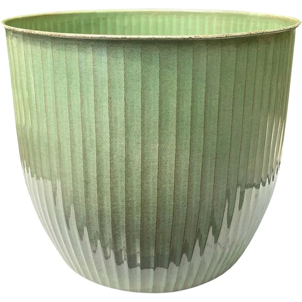 Sun Ceramica 12" San Miguel Metal Pot Yellow