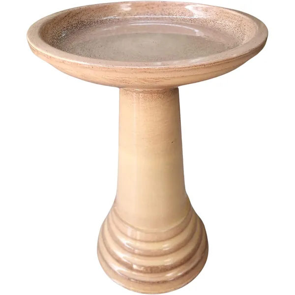 Sun Ceramica 18" Metal Birdbath Yellow