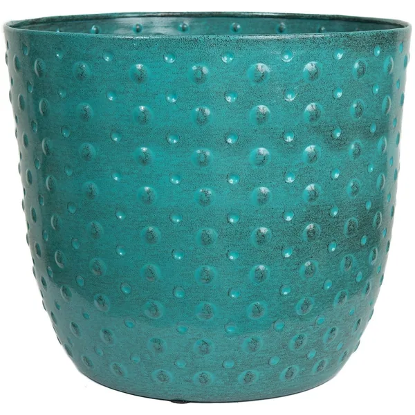 Sun Ceramica San Miguel Metal Pot Aqua